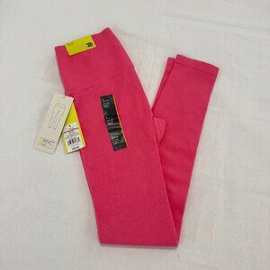 All In Motion Women’s Small Pink Ribbed High Rise Seamless Leggings Regular NWT